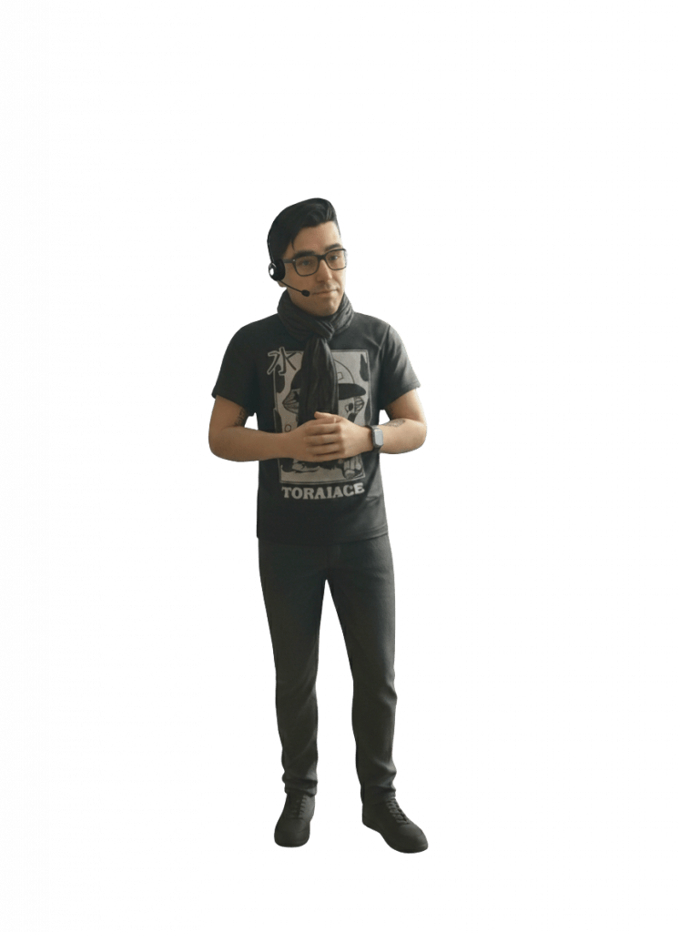 Ing. Jose Luis Chavez G de pie con camiseta negra.